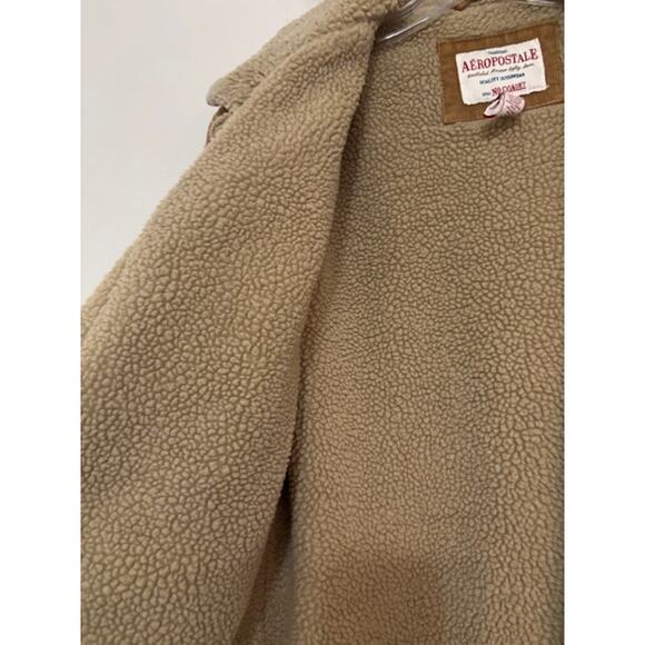 Vintage Aeropostale Sherpa Lined Corduroy Jacket Medium Brown Trucker Y2K - Picture 4 of 7